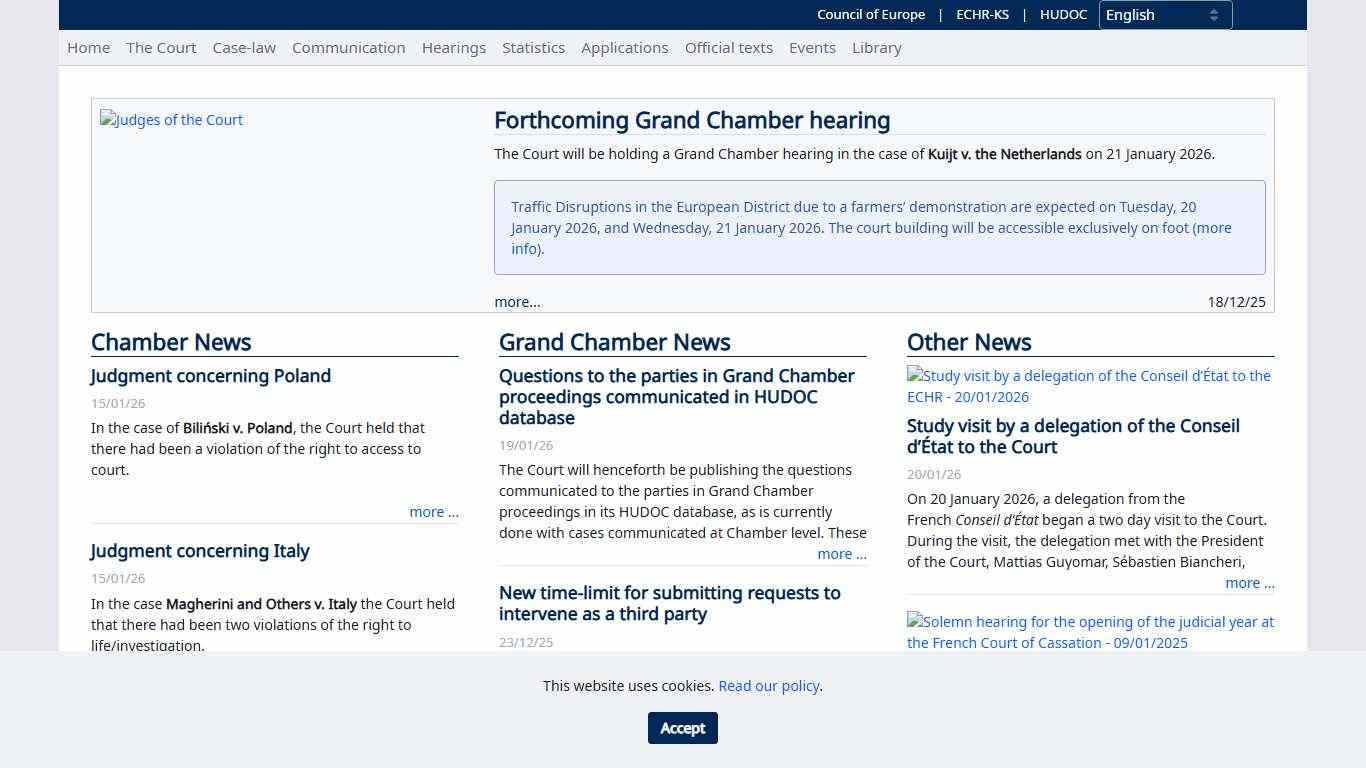 ECHR - Homepage of the European Court of Human Rights - ECHR - ECHR / CEDH